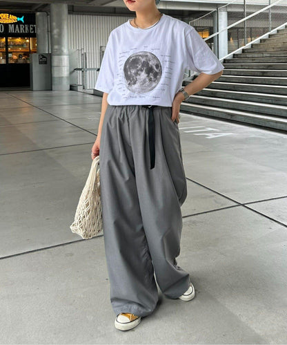 【UNISEX】側邊腰帶寬鬆西裝褲