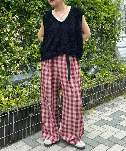 【UNISEX】側邊腰帶寬鬆西裝褲