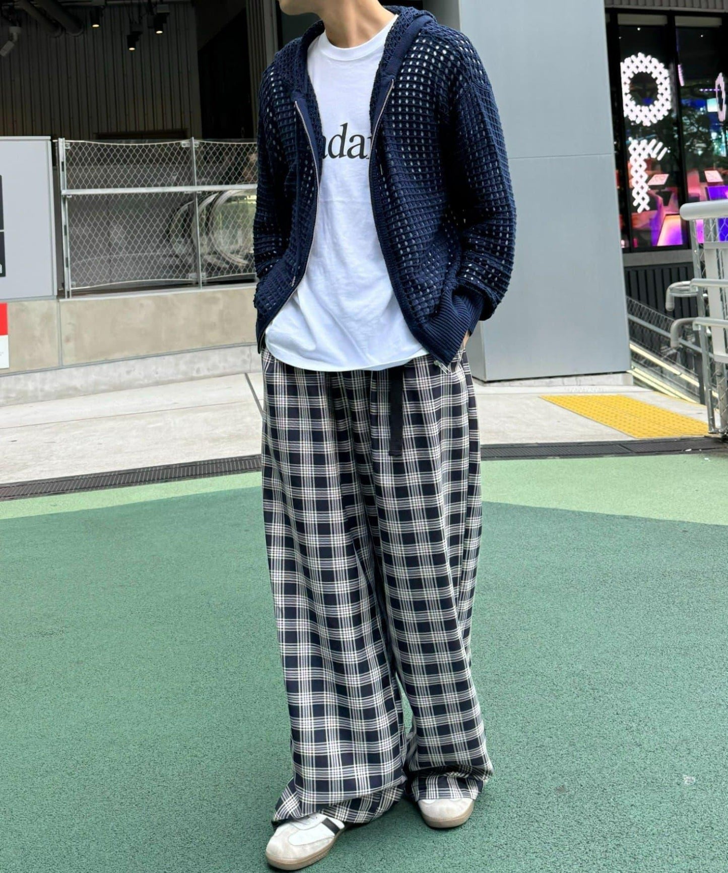 【UNISEX】側邊腰帶寬鬆西裝褲