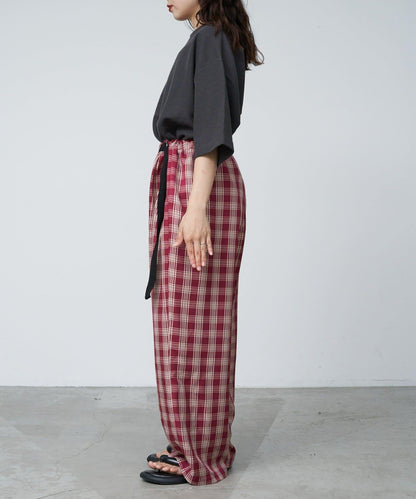 【UNISEX】側邊腰帶寬鬆西裝褲