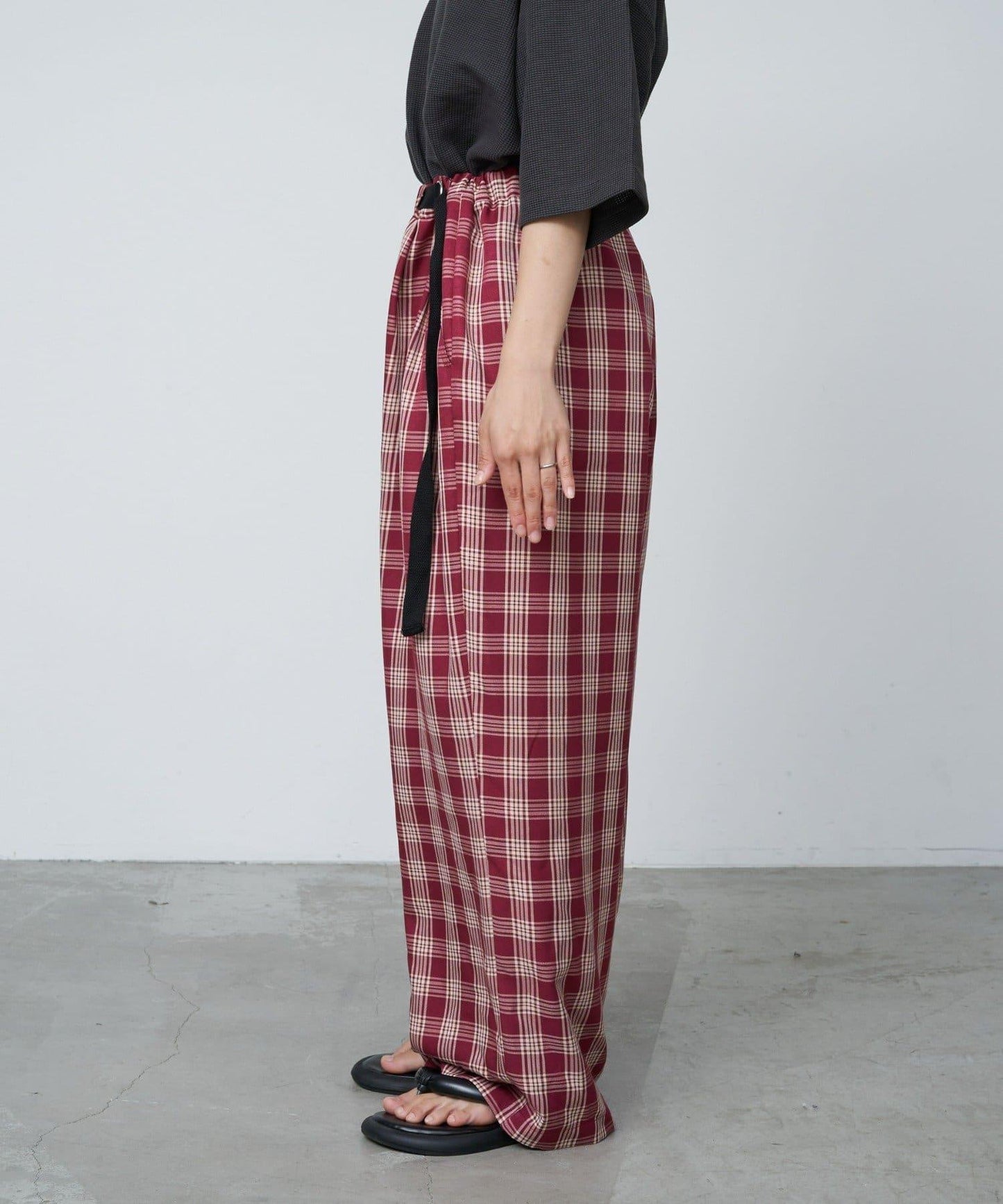 【UNISEX】側邊腰帶寬鬆西裝褲