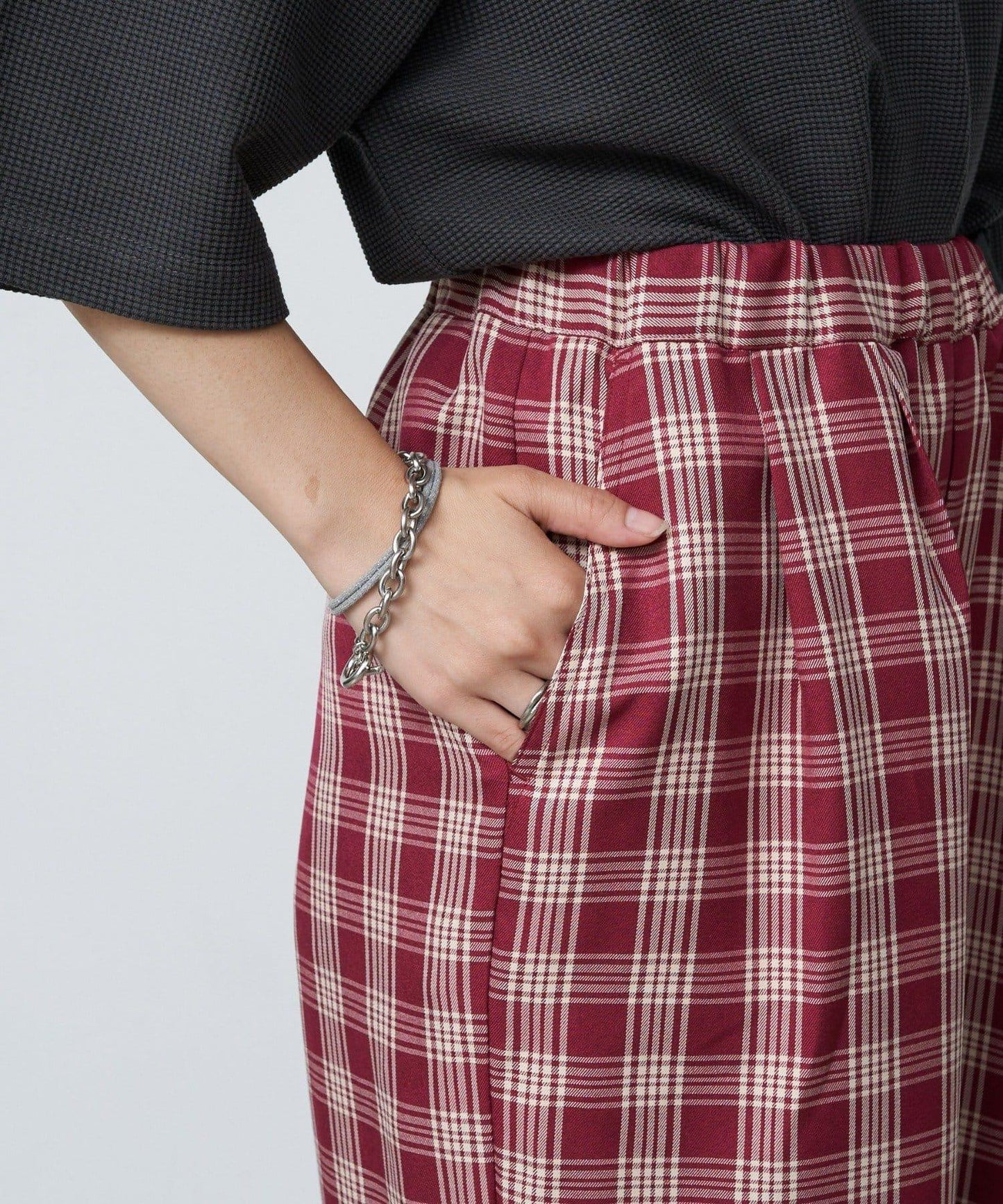 【UNISEX】側邊腰帶寬鬆西裝褲