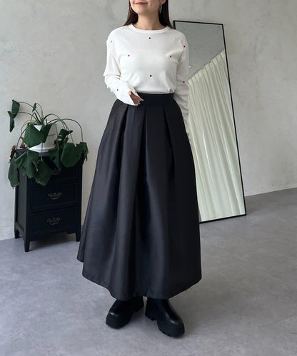 愛心刺繡羅紋長袖T恤