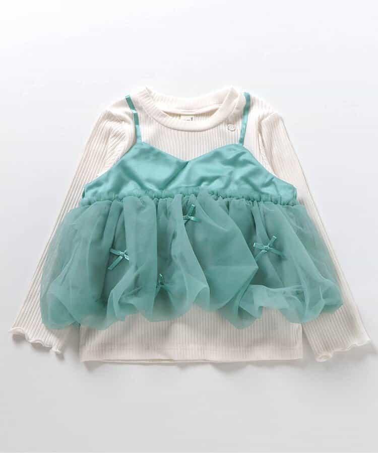 氣球紗拼接吊帶T恤