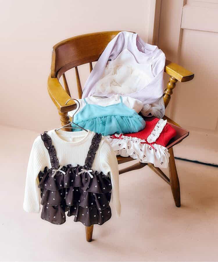 櫻桃愛心圖案層疊上衣