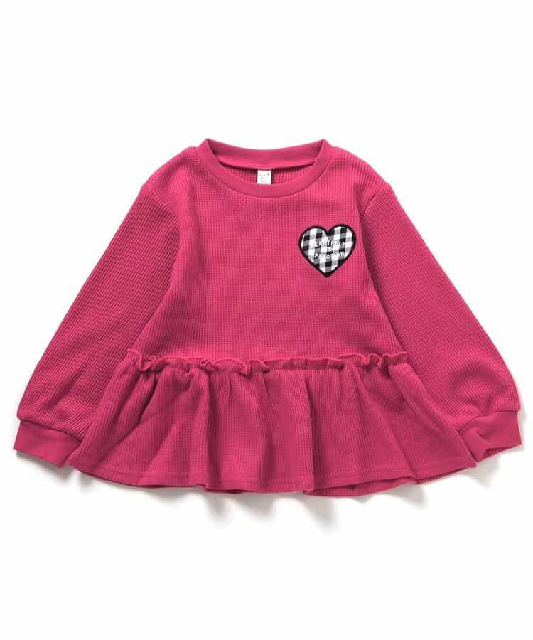 華夫格荷葉邊愛心圖案T恤