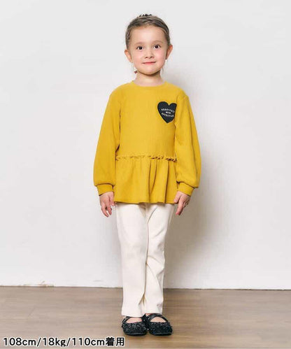 華夫格荷葉邊愛心圖案T恤