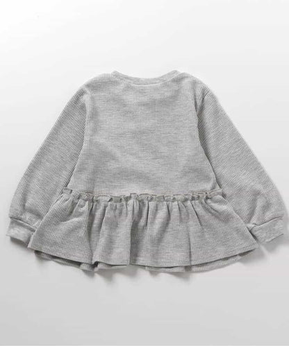 華夫格荷葉邊愛心圖案T恤