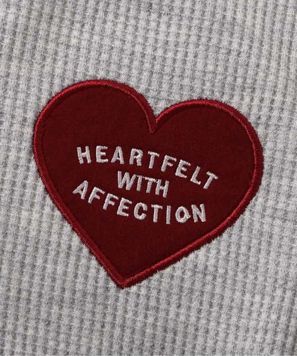 華夫格荷葉邊愛心圖案T恤