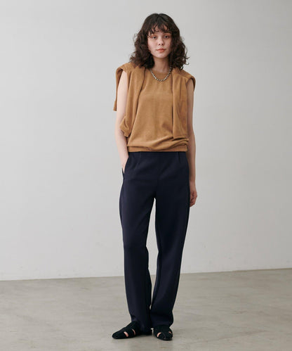 拼接曲線針織長褲