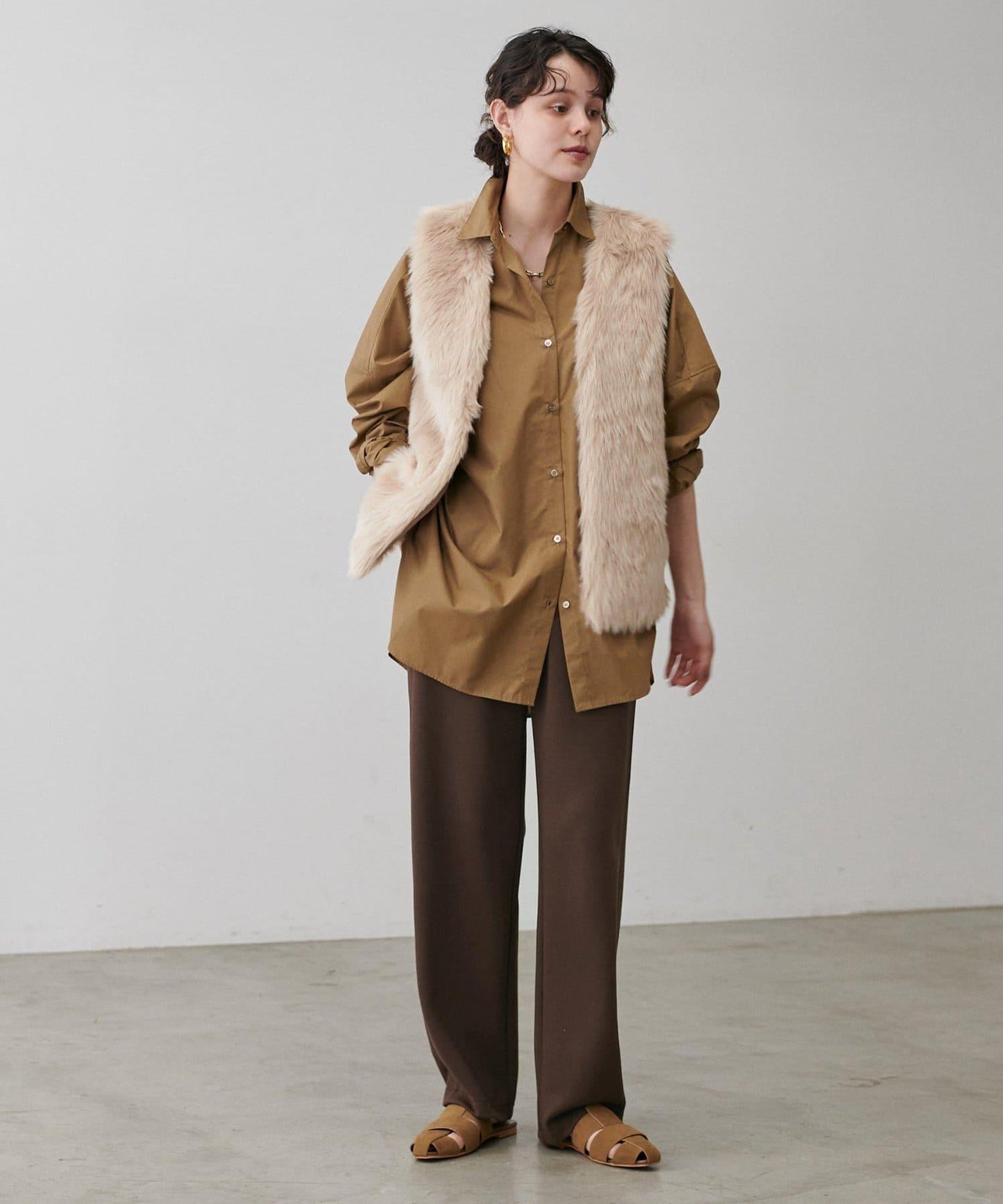 拼接曲線針織長褲