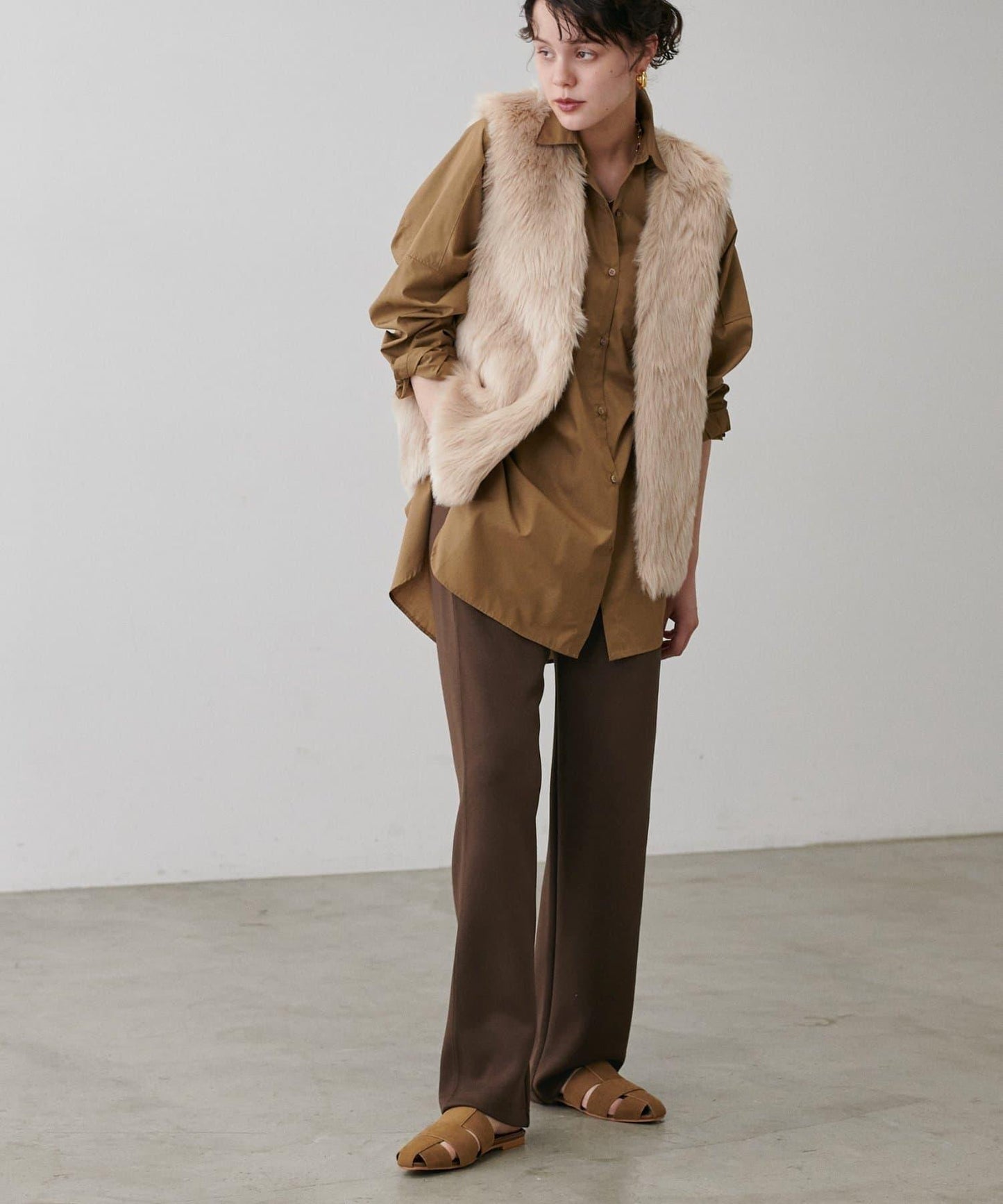 拼接曲線針織長褲