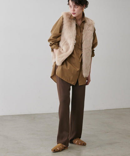 拼接曲線針織長褲