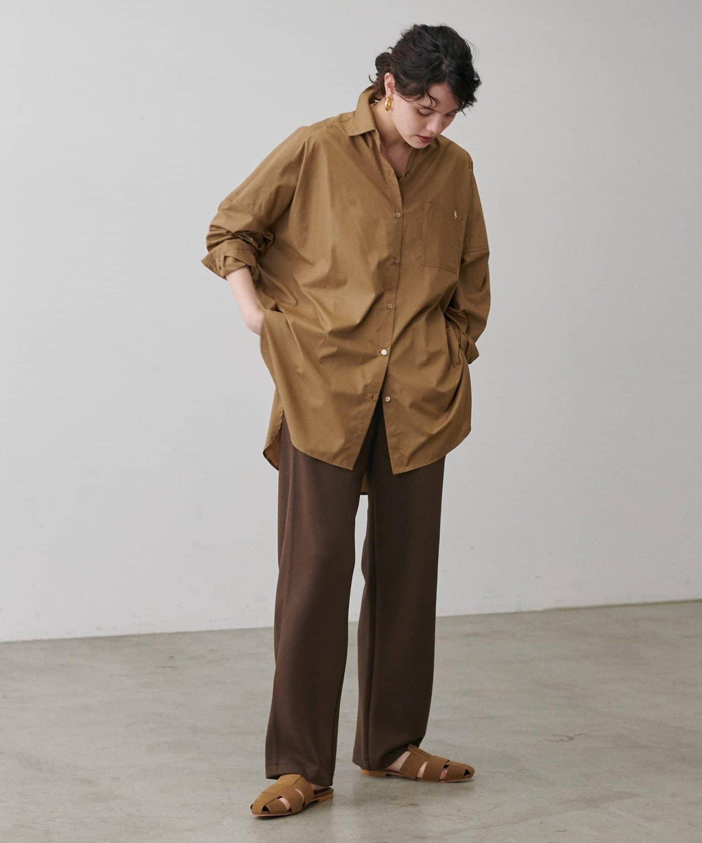 拼接曲線針織長褲