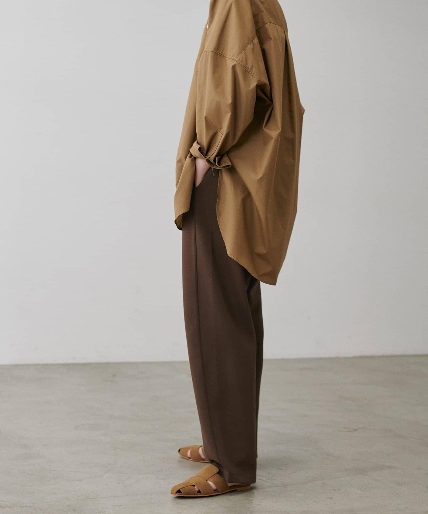 拼接曲線針織長褲