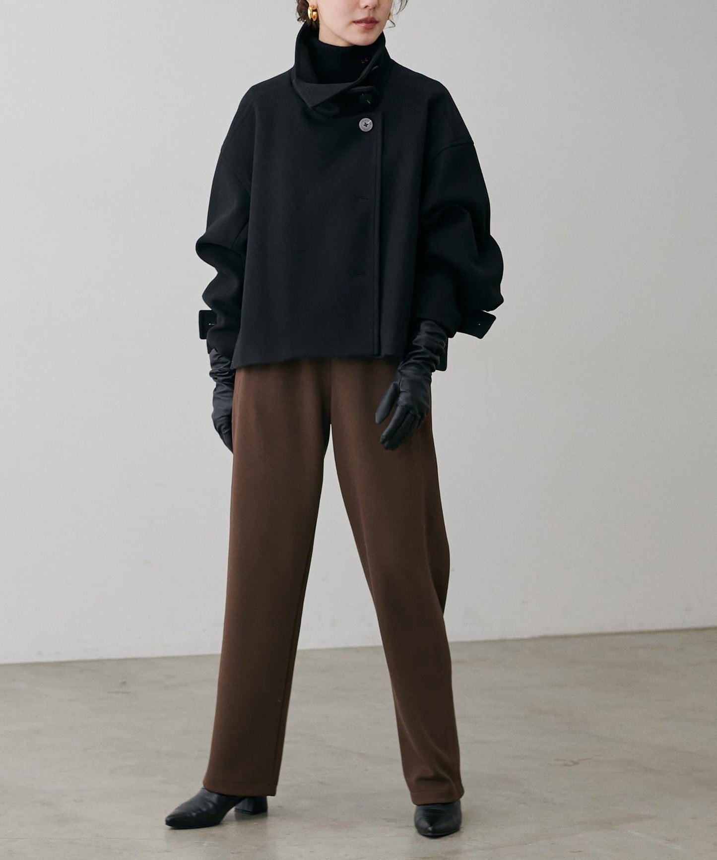 拼接曲線針織長褲