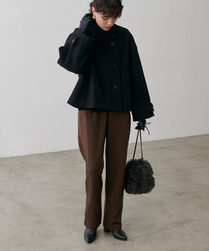 拼接曲線針織長褲