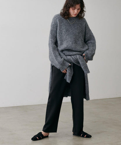 拼接曲線針織長褲