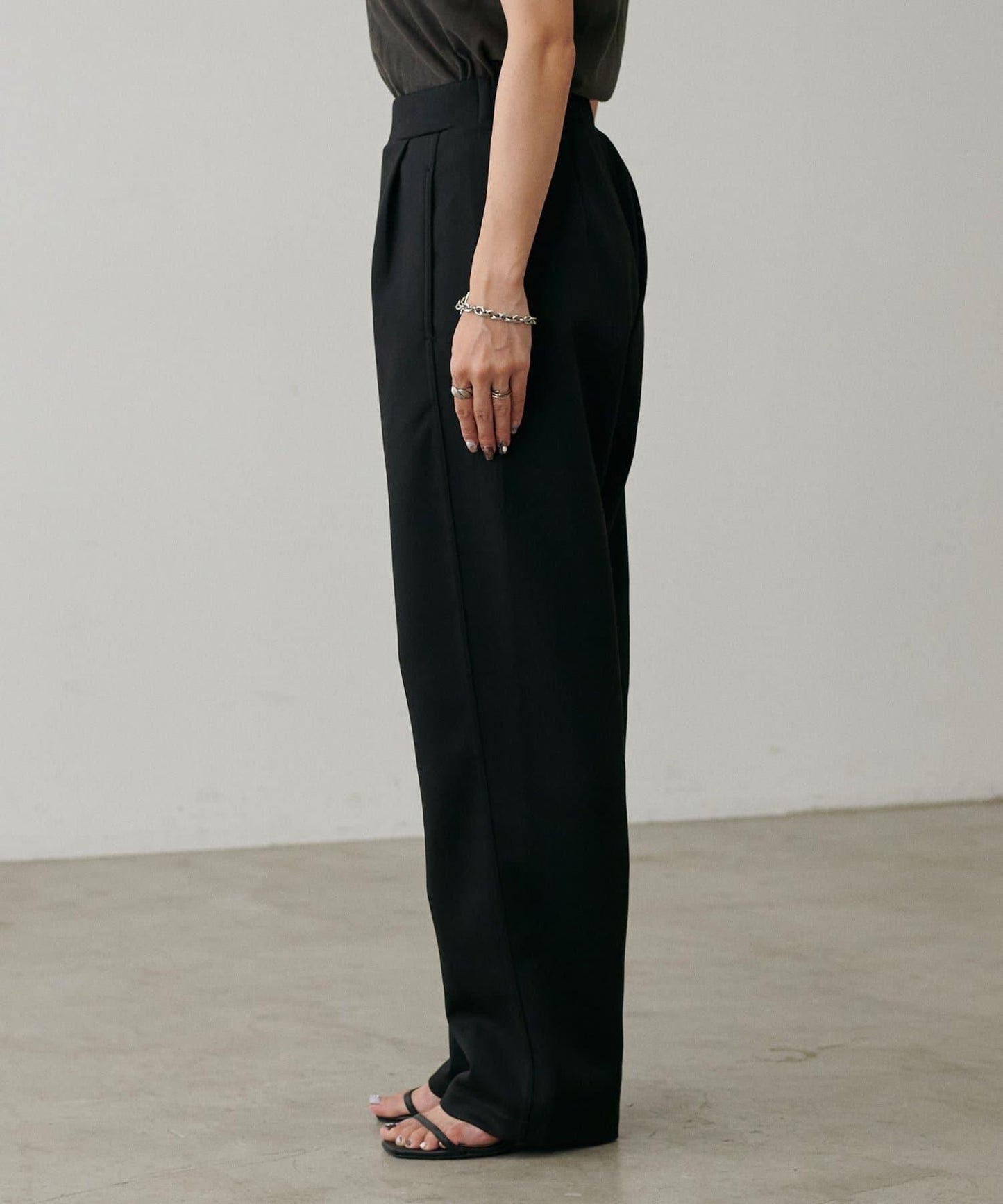 拼接曲線針織長褲