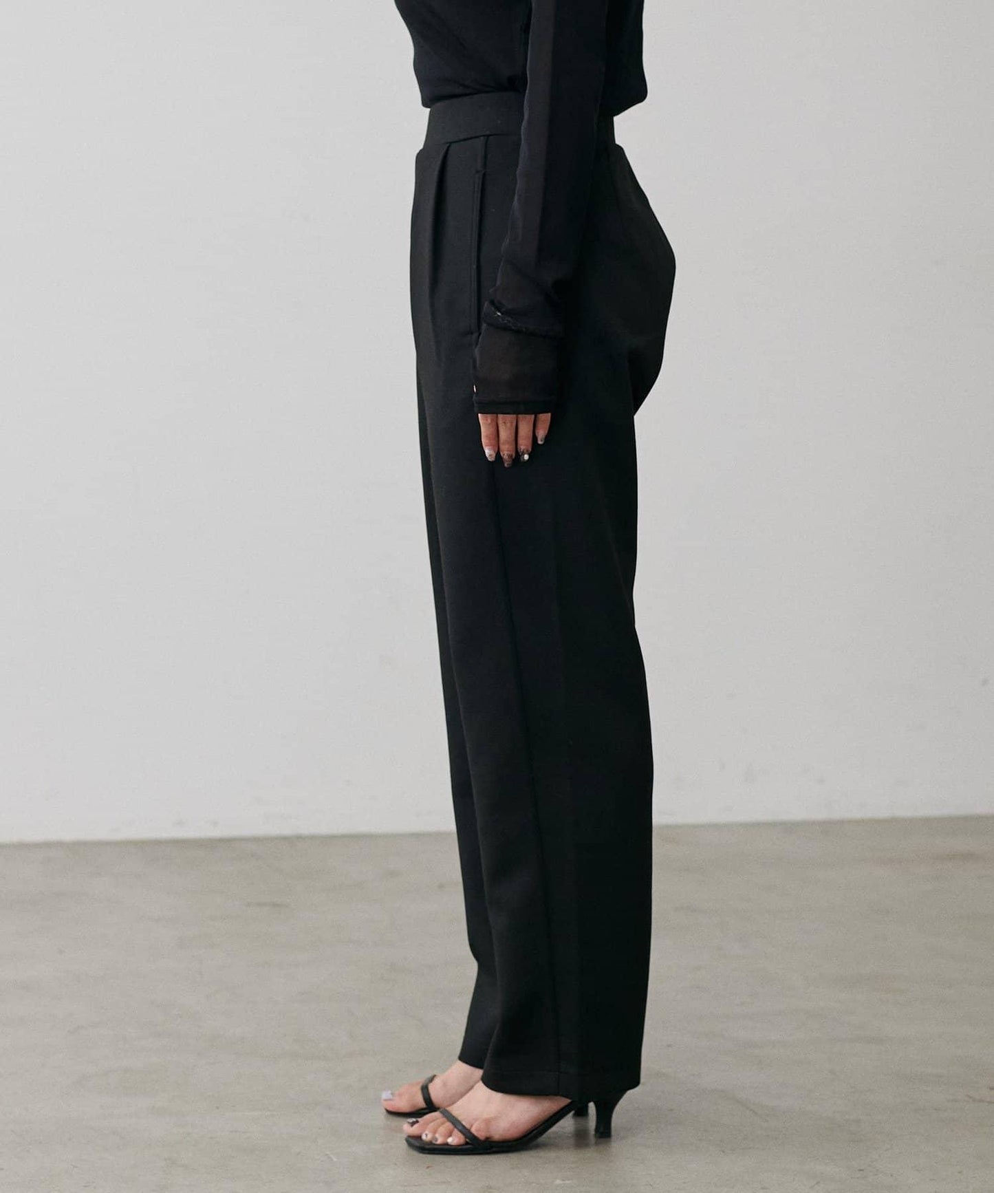 拼接曲線針織長褲