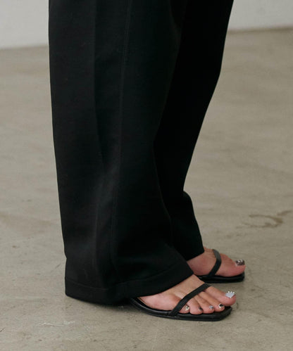 拼接曲線針織長褲