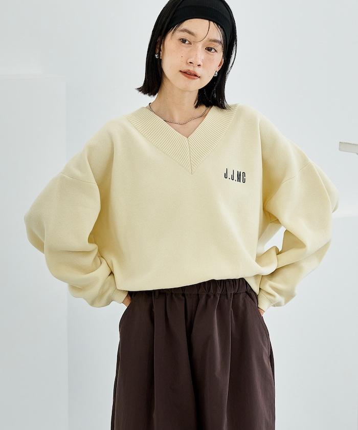 特別款V領套頭衫/衛衣風針織衫