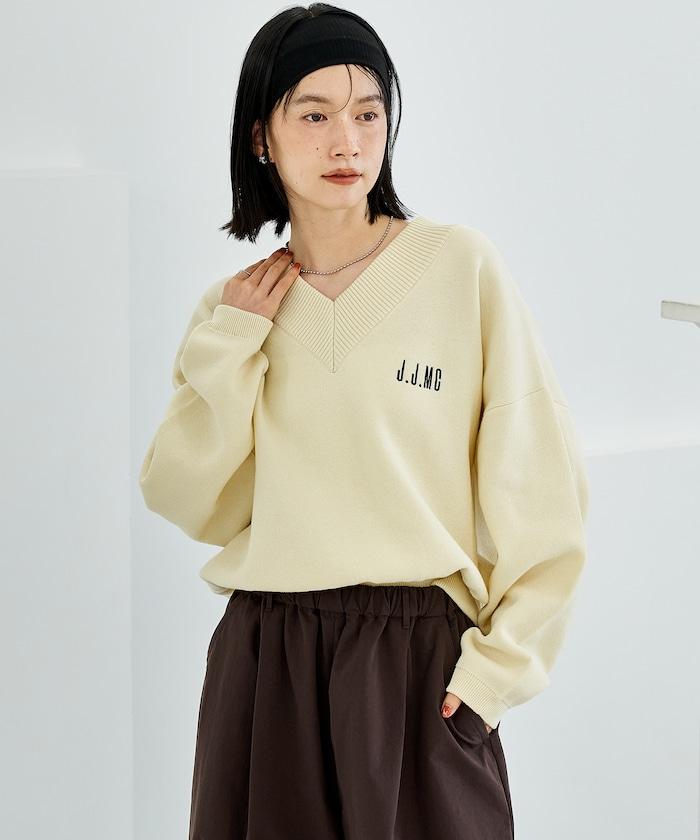 特別款V領套頭衫/衛衣風針織衫