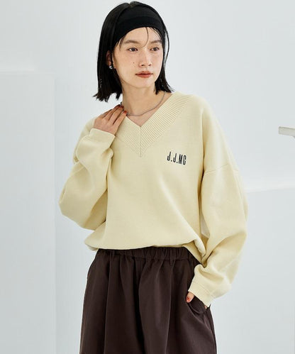 特別款V領套頭衫/衛衣風針織衫