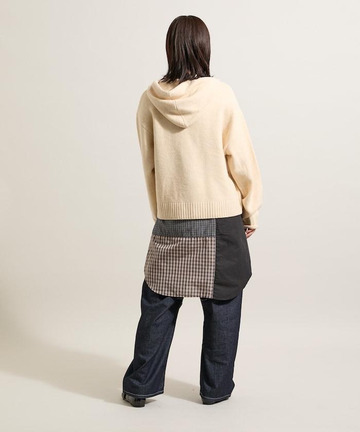 帶口袋針織連帽衫