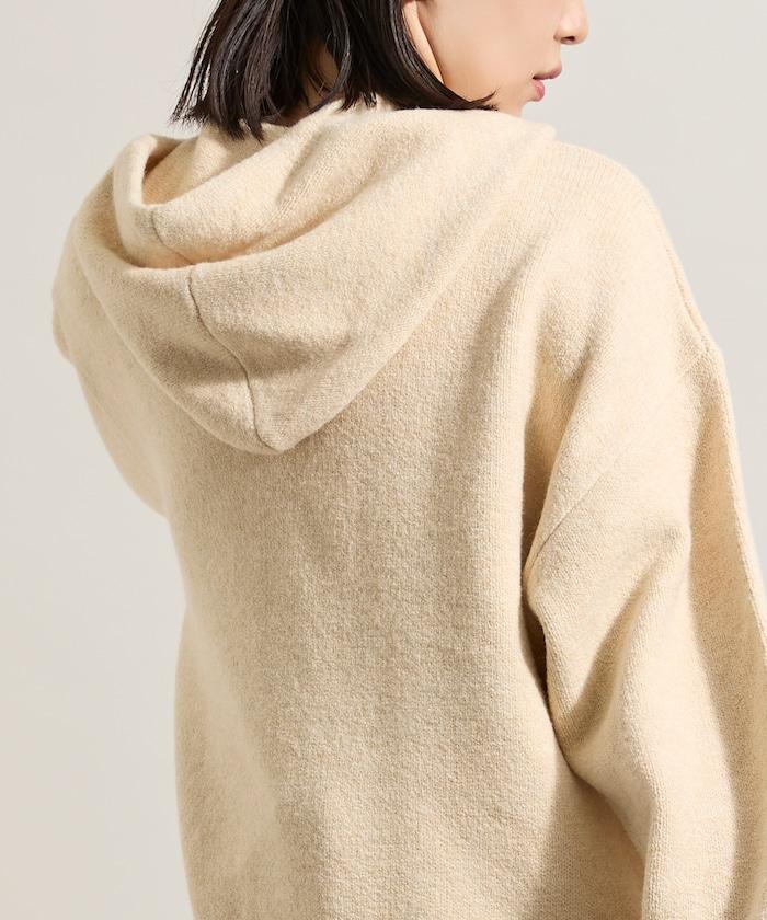 帶口袋針織連帽衫