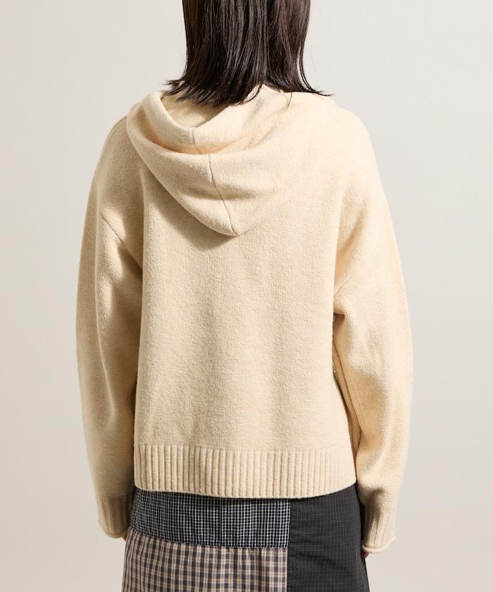 帶口袋針織連帽衫