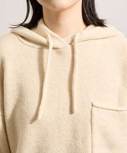 帶口袋針織連帽衫