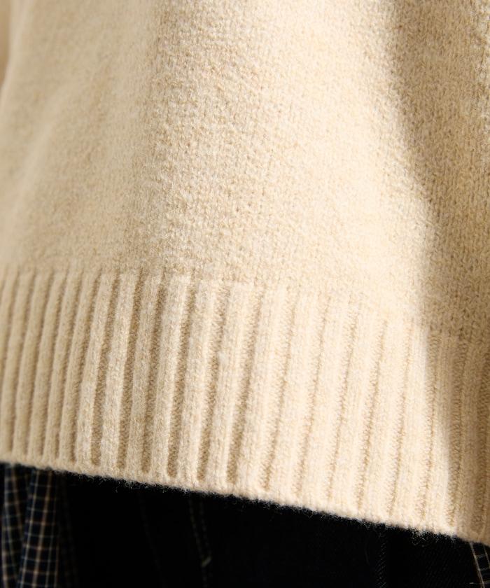 帶口袋針織連帽衫