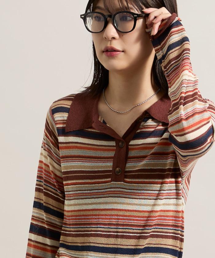 輕薄修身長袖翻領針織衫