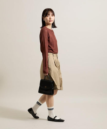 輕薄修身長袖翻領針織衫