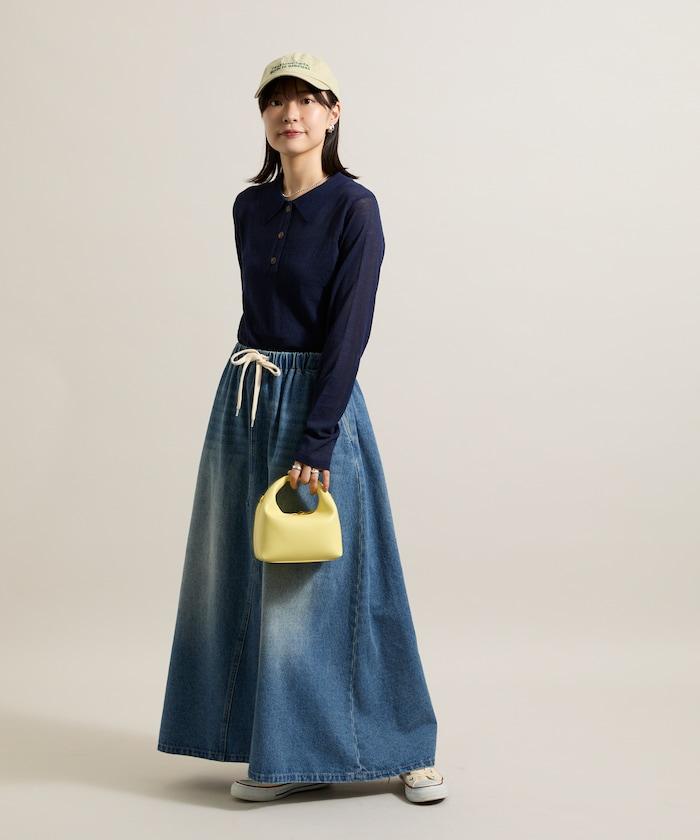 輕薄修身長袖翻領針織衫