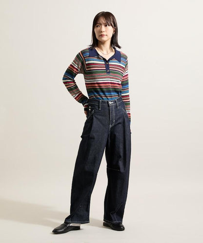 輕薄修身長袖翻領針織衫