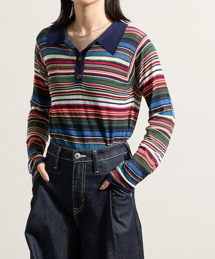 輕薄修身長袖翻領針織衫