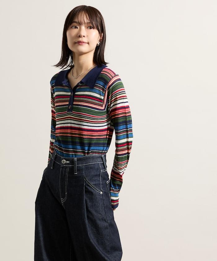 輕薄修身長袖翻領針織衫