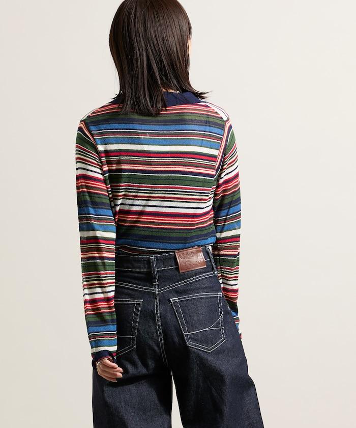 輕薄修身長袖翻領針織衫