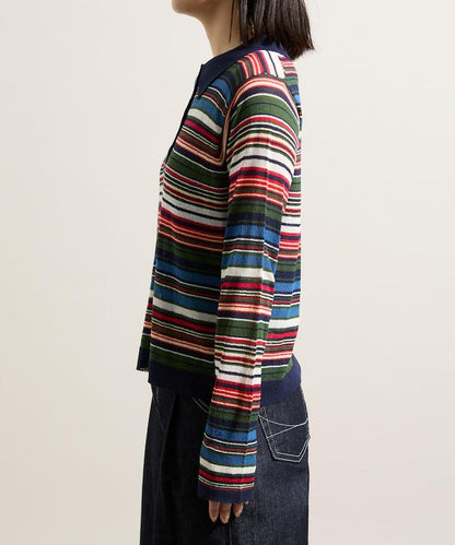 輕薄修身長袖翻領針織衫