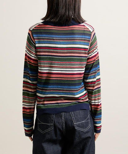 輕薄修身長袖翻領針織衫