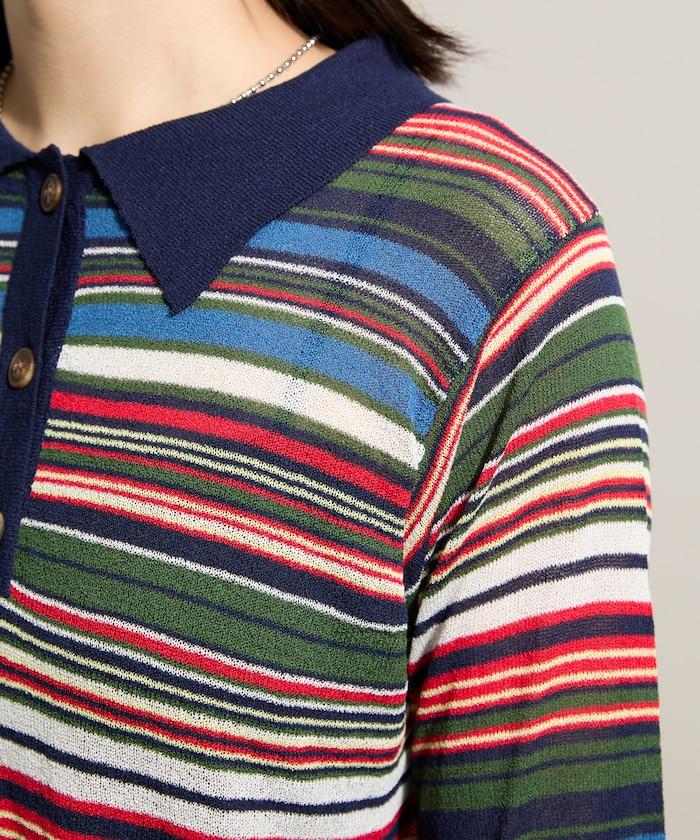 輕薄修身長袖翻領針織衫