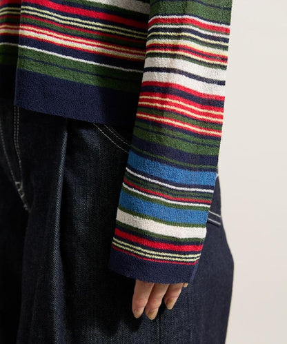 輕薄修身長袖翻領針織衫