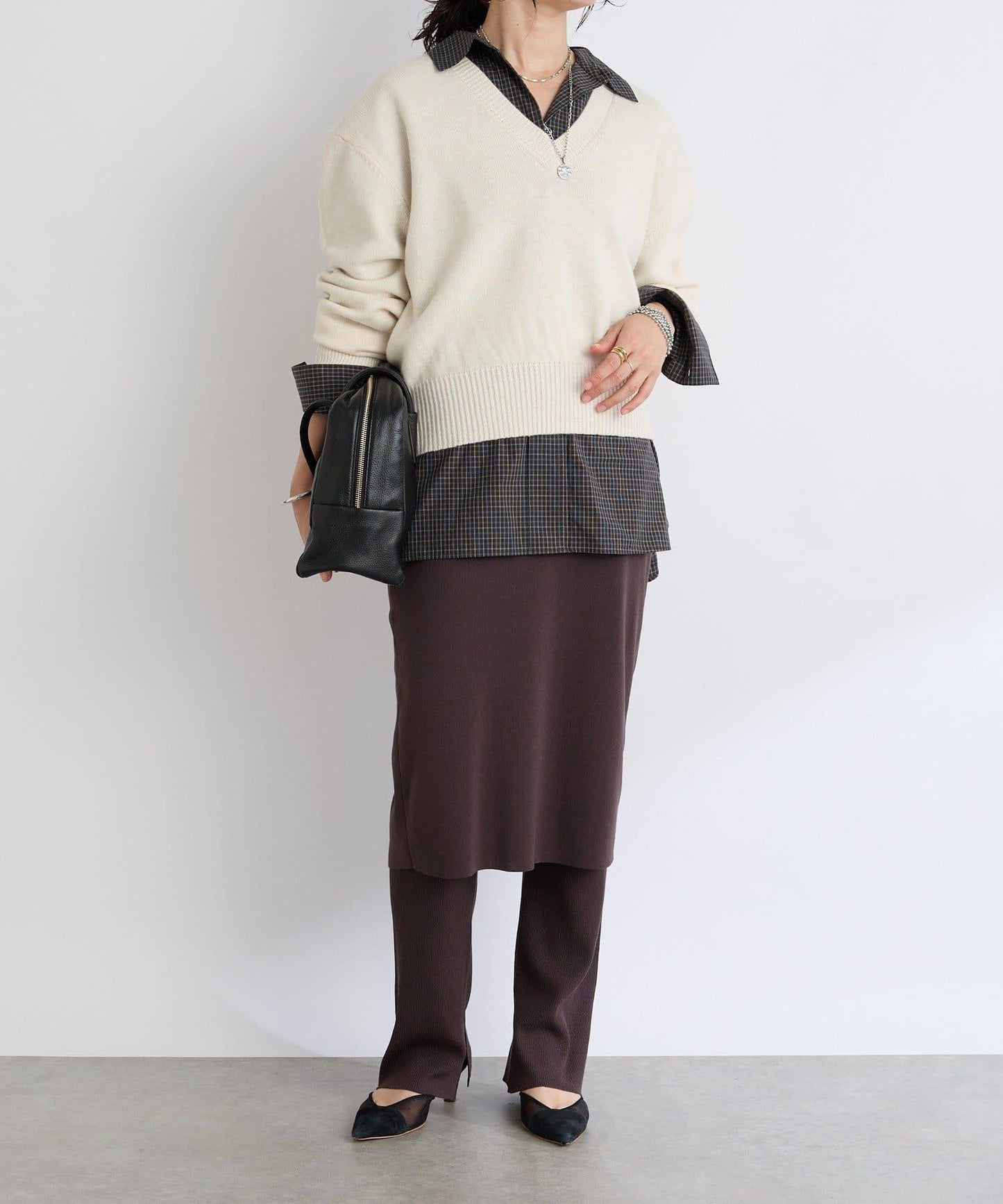 【時尚單品】拼接半身裙針織褲/預計10月下旬發貨