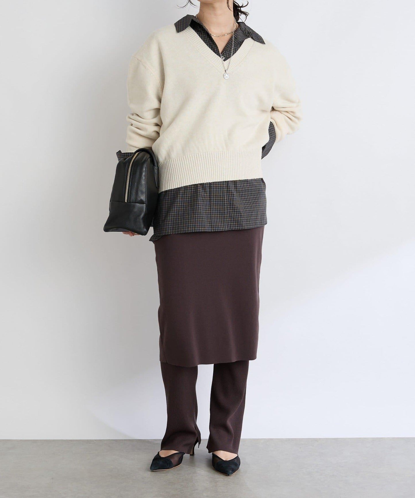 【時尚單品】拼接半身裙針織褲/預計10月下旬發貨