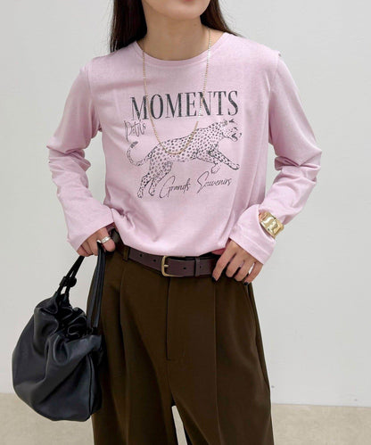 豹紋印花長袖T恤