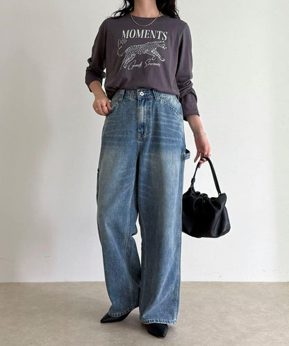 豹紋印花長袖T恤