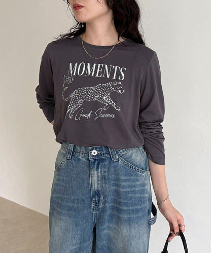 豹紋印花長袖T恤