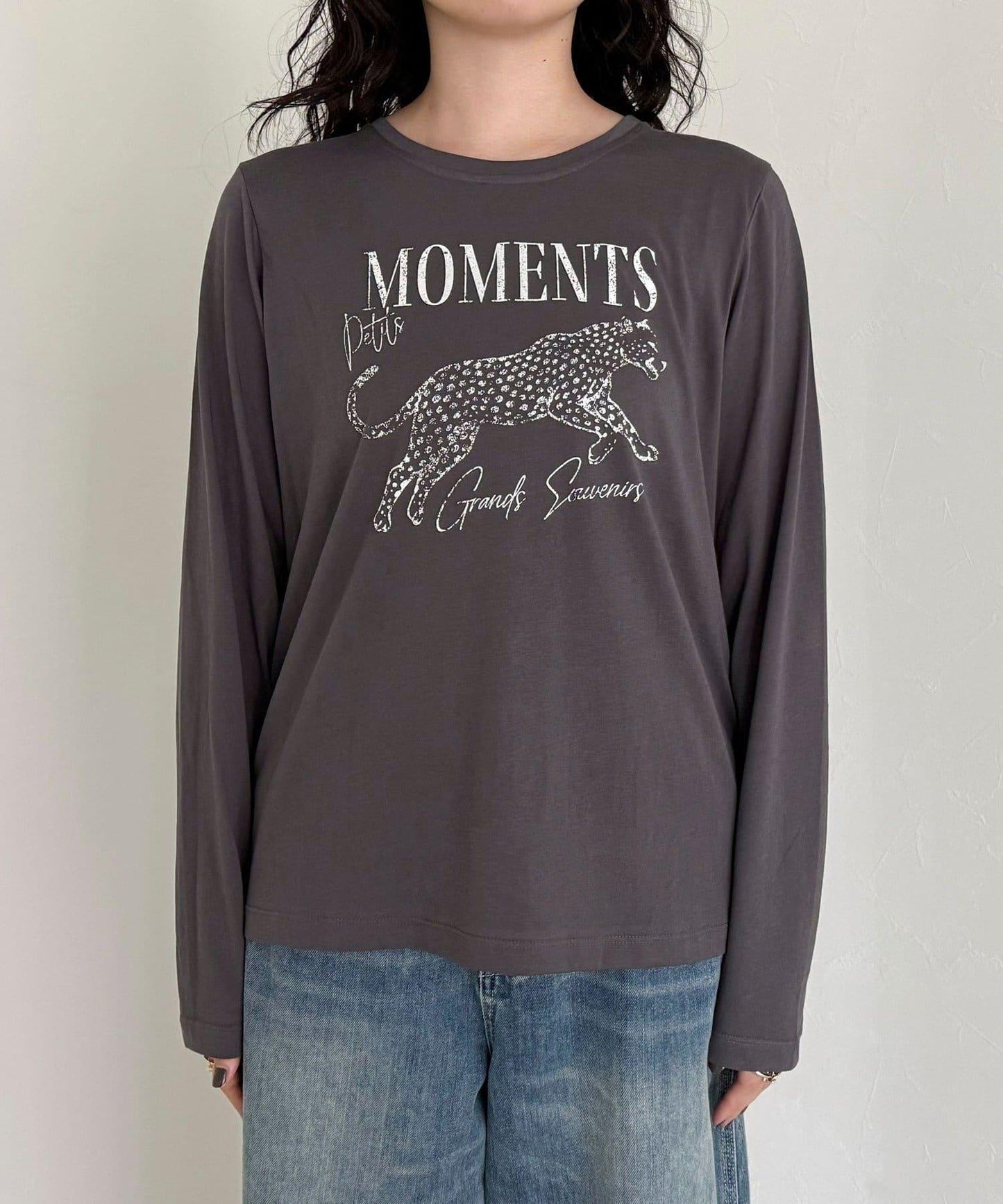 豹紋印花長袖T恤